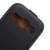 Samsung Galaxy Core - Genuine Leather Up Down Flip Protective Phone Cover Case - White